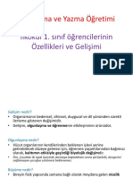 2-Birinci Sınıf Öğrc. Gelişim Özellikleri