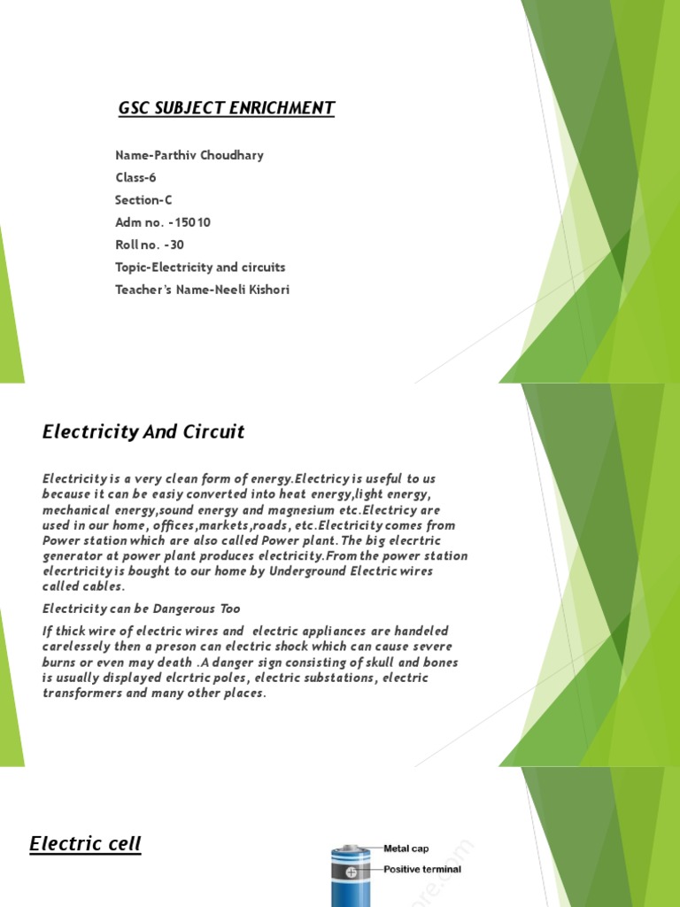 GSC Subject Enrichment PDF Electrical Conductor Electricity