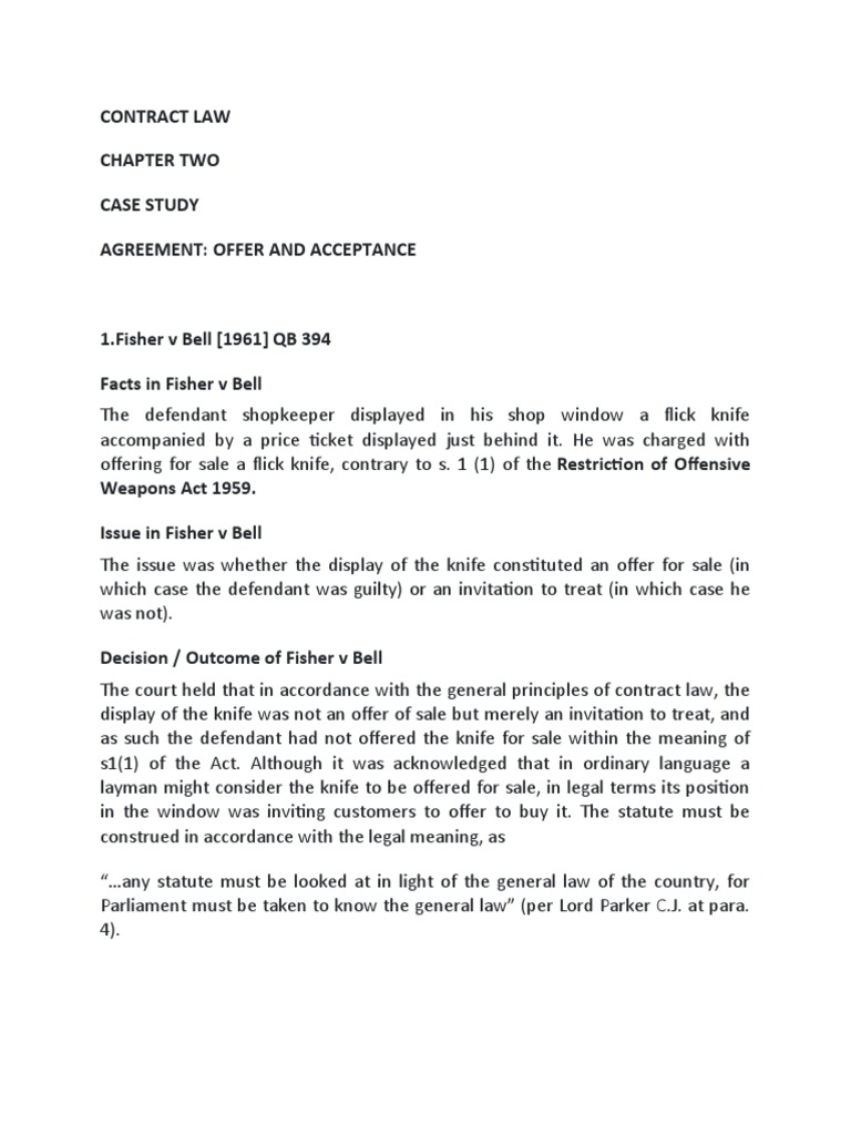 Invitation to Treat in Contract Law Cases | PDF | Auction | Offer And ...