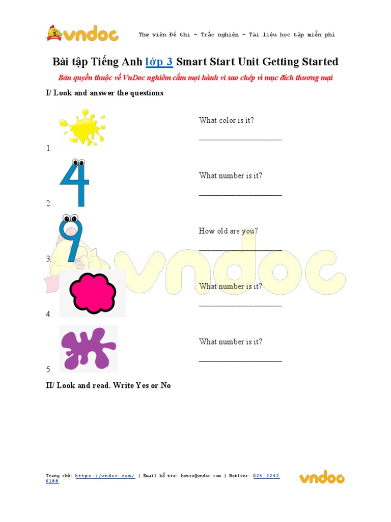 Bai Tap Tieng Anh Lop 3 Smart Start Unit Getting Started Pdf