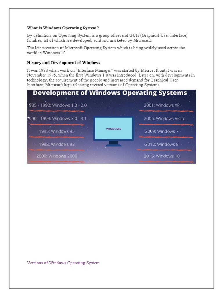 What Is Windows Operating System | PDF
