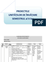 Planificare Unitatilor Tematice. Semestrul Al II-lea