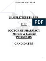 Pharmacy-Sample-Test-Paper 2022 University of Karachi