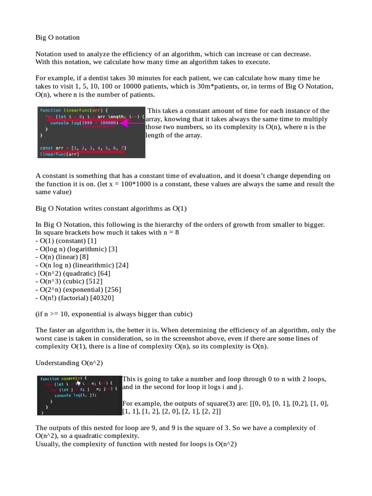 Big O Notation | PDF | Time Complexity | Computing