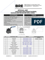 ARTICULO: 2027 Válvula de Esfera Paso Total 3 Piezas Inoxidable. Stainless Steel Full Port Ball Valve, 3 Piece