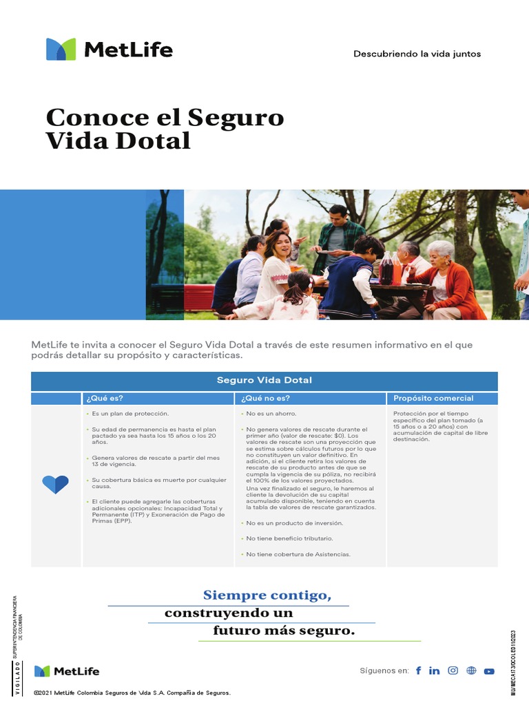 MetLife FichaTecnica Dotal PDF V1 | PDF | Seguro | Servicios financieros