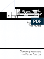 Hobbymat MD65 Precision Lathe manual