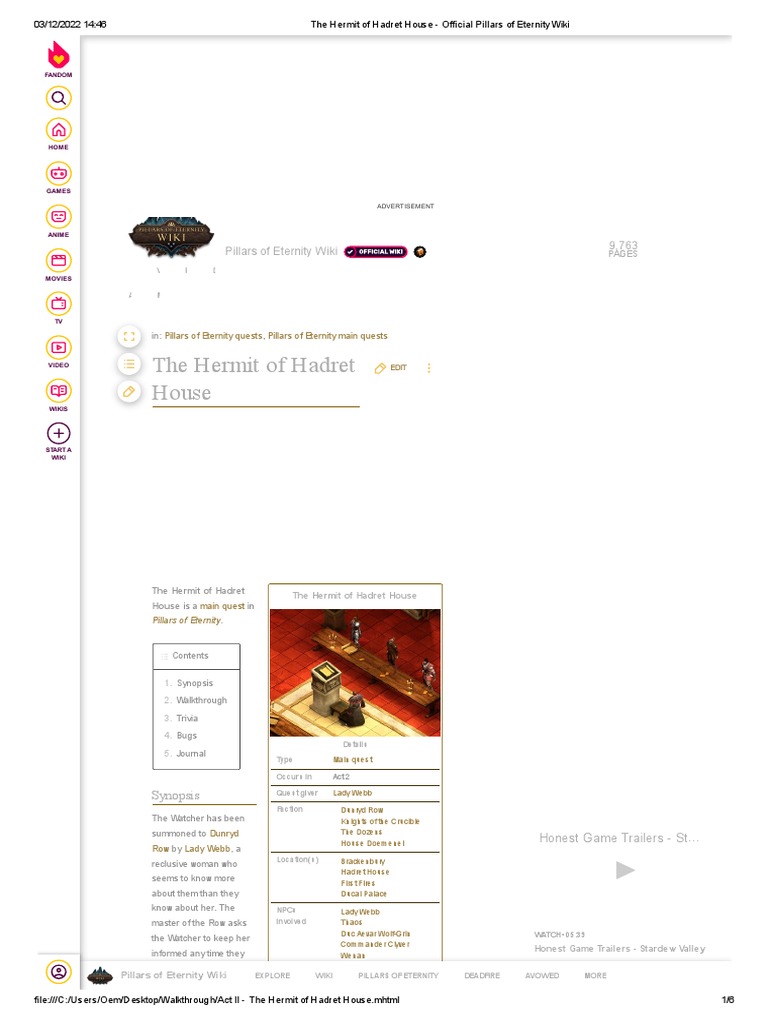 Act II The Hermit of Hadret House PDF