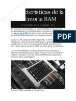 Características de La Memoria RAM