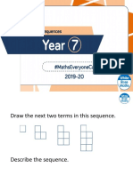 Year 7 Autumn 1 Sequences Exemplar Questions and Answers