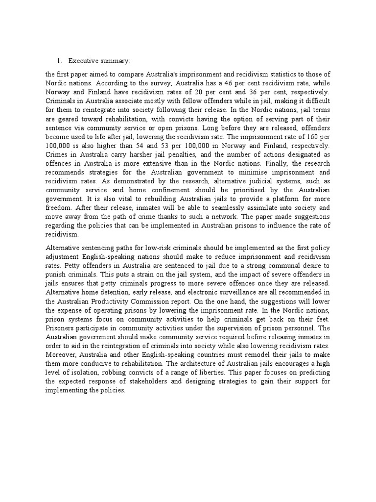 Australia vs Nordic Recidivism Rates Analysis | PDF | Prison ...