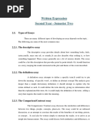 Written Expression Second Year - Semester Two: 2.2. Types of Essays