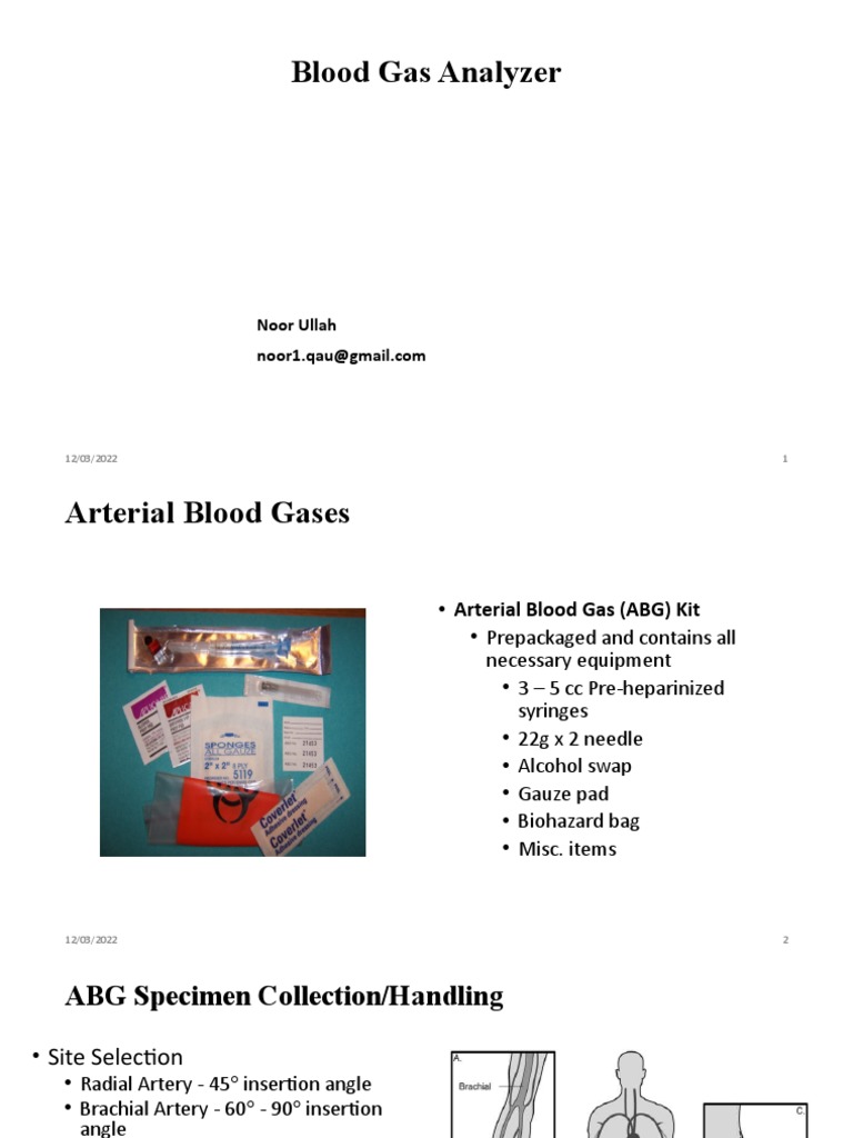 Blood Gas Analyzer PDF Ph Chemistry