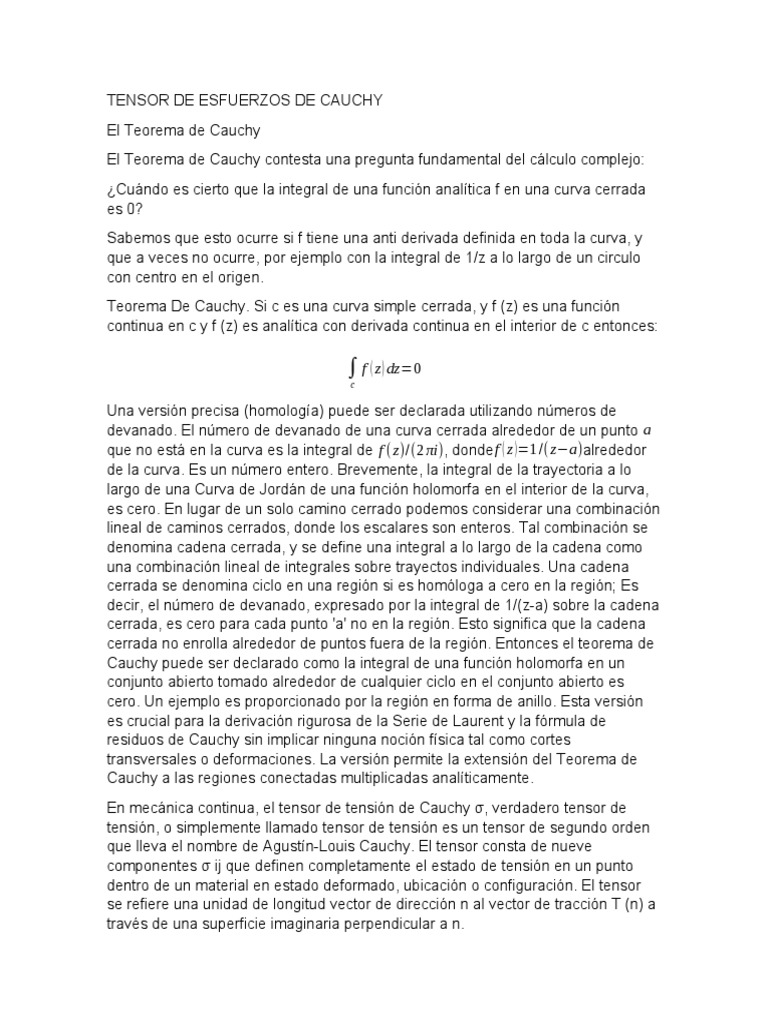 Tensor de Cauchy | PDF