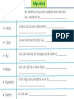 Tableau Prépositions Français