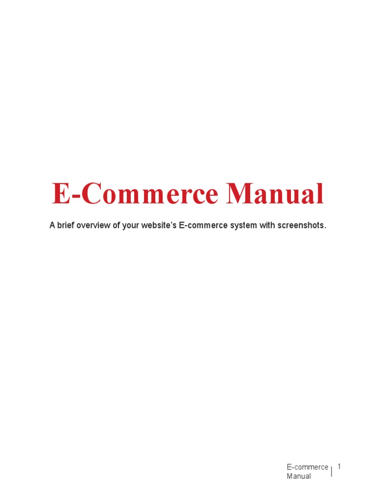E-commerce Manual Screenshots Guide | PDF | Receipt | Computing