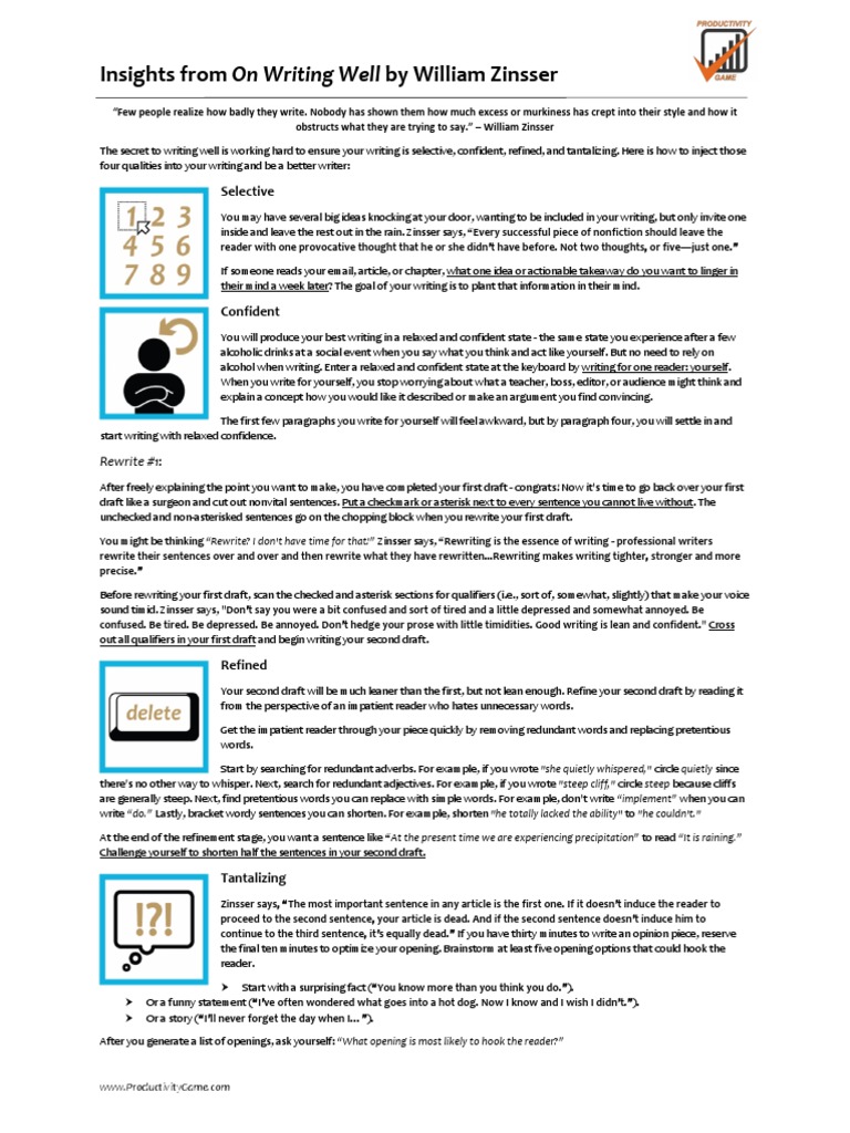 On writing well pdf thought