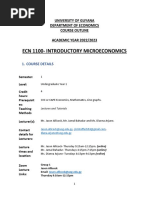 ECN 1100 Introductory To Microeconomics