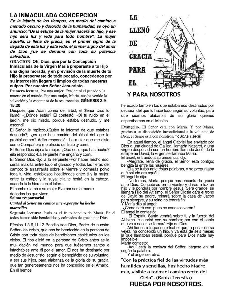 La Inmaculada Concepción de María | PDF | María, madre de Jesús ...
