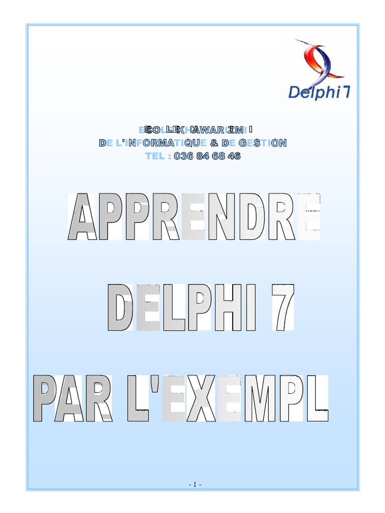 Apprendre Delphi 7 : Guide Complet | PDF | Fichier informatique ...