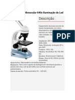 Microscópio Monocular 640x Iluminação de Led