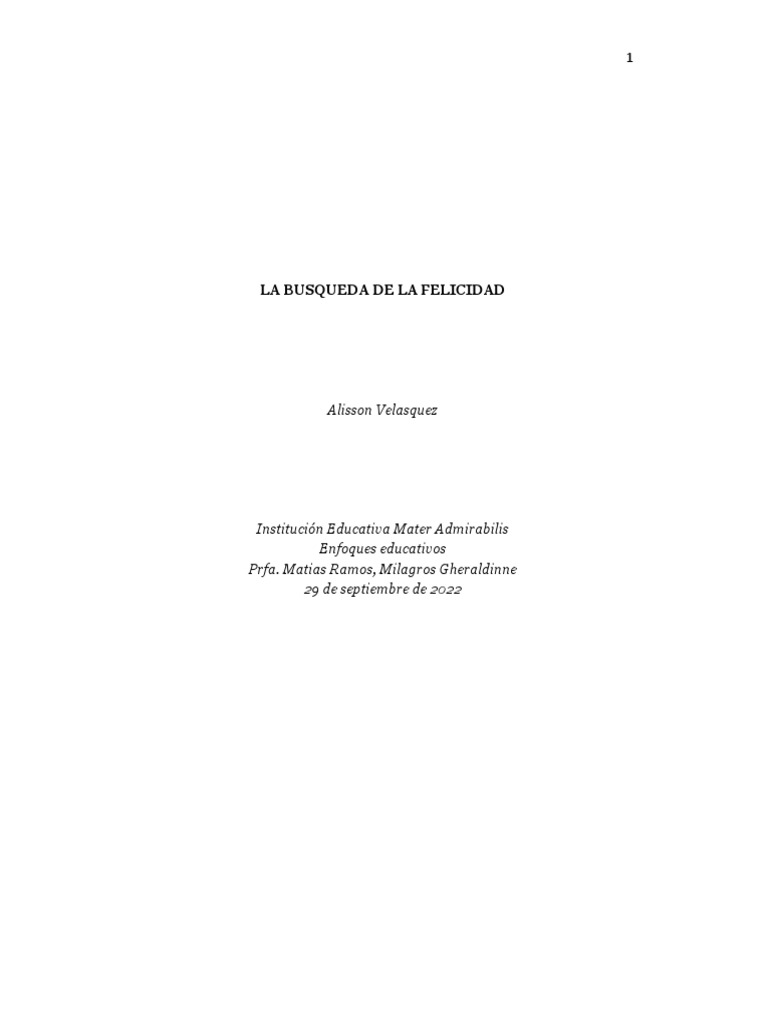 La Búsqueda de la Felicidad: Claves y Teorías | PDF | Felicidad | Las ...