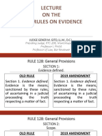 Lecture On The 2019 Rules of Evidence - Lexrex