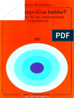 Pierre Bourdieu - Que Significa Hablar. Economia de Los Intercambios Linguisticos