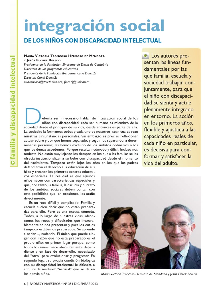 Integración de Niños con Discapacidad | PDF