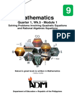 Q1w5-Math 9 Module 1 - Solving Problems Involving Quadratic Equations