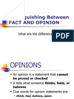 Fact vs Opinion - Distinguishing Between Statements of Fact and Opinion