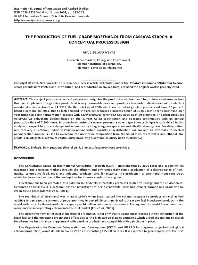 The Production of Fuel Grade Bioethanol | PDF | Ethanol | Distillation