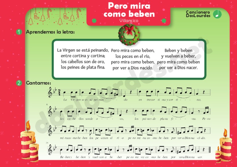 Villancicos Pero Mira Como Beben Ficha Doslourdes | PDF