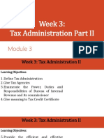 Week 3: Tax Administration II