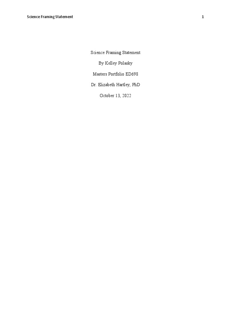 science framing statement PDF