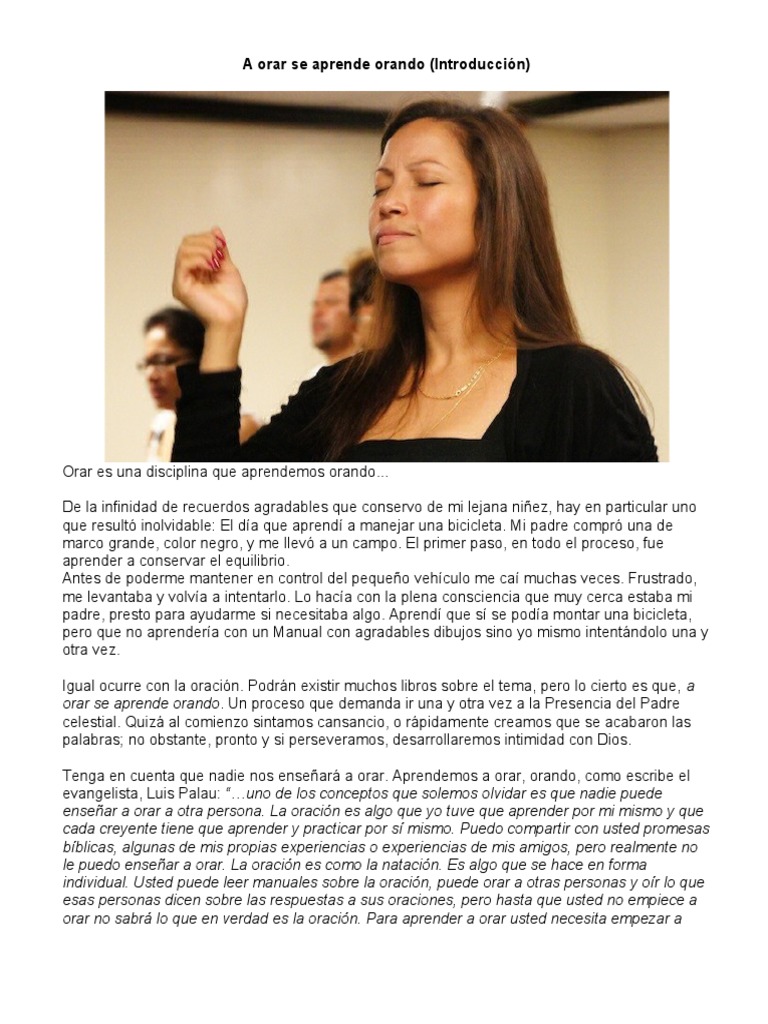 A Orar Se Aprende Orando | PDF | Oración | Juan el apóstol