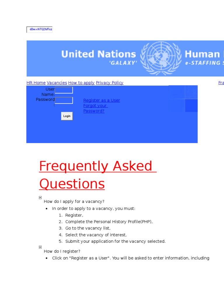 UN Job Application Guide and FAQs | PDF | Internet Privacy | Password