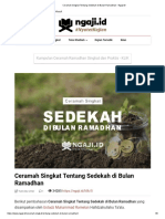 Ceramah Singkat Tentang Sedekah Di Bulan Ramadhan - Ngaji - ID