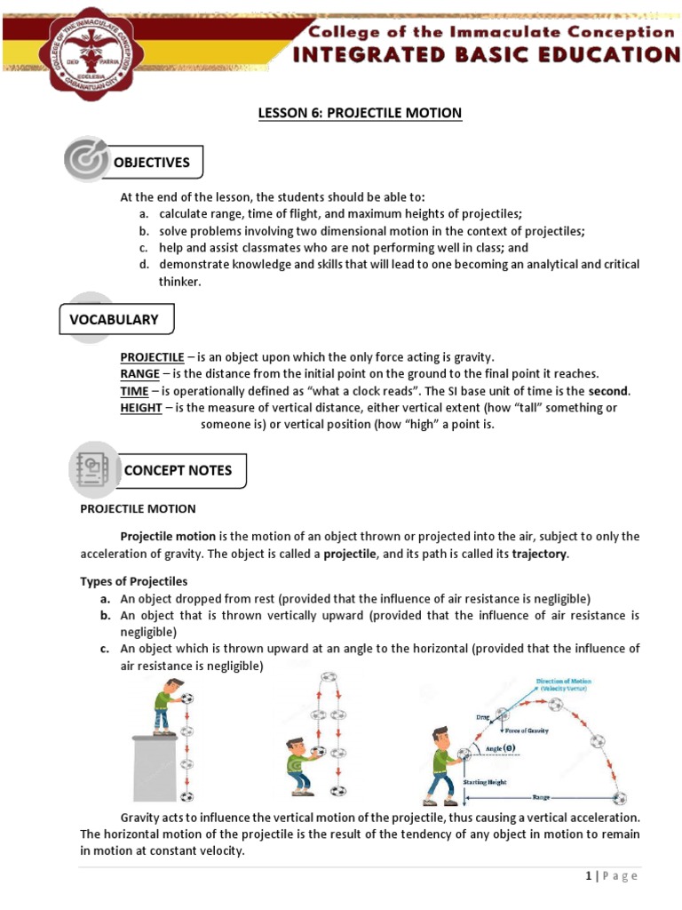 Projectile Motion Concepts Analyzing the Kinematics of Objects in Two