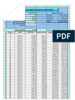 Formula para Tabla de Amortizacion