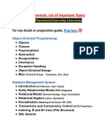 CS Fundamentals - List of Important Topics
