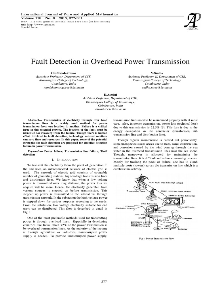 Overhead Line Fault Detection Solutions | PDF | Electric Power ...