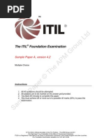 ITIL Foundation Examination SampleA v4.2 VXT 20110729