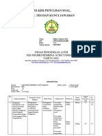 Kisi-Kisi Penulisan Soal, Soal Tes Dan Kunci Jawaban: Dinas Pendidikan Aceh SLB Negeri Pembina Aceh Tamiang TAHUN 2022