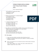 Delhi Public International School Grade 7 Science Practise Worksheet I. Multiple Choice Questions