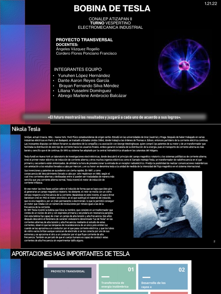 Inventos y legado de Nikola Tesla | PDF | Nikola Tesla | Ingenieria ...