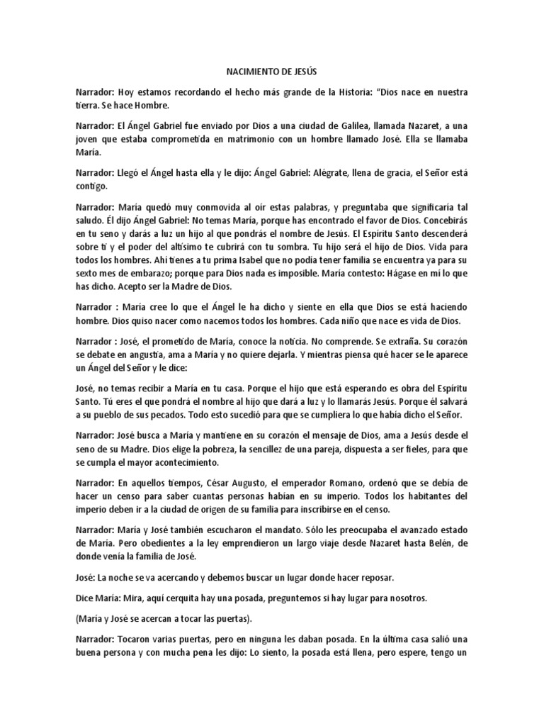Nacimiento de Jesús: La Historia Sagrada | PDF | María, madre de Jesús ...