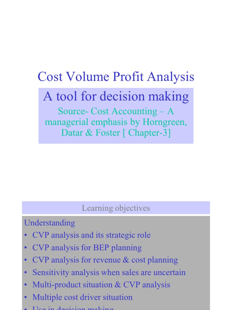 CVP Analysis | PDF | Profit (Economics) | Marketing