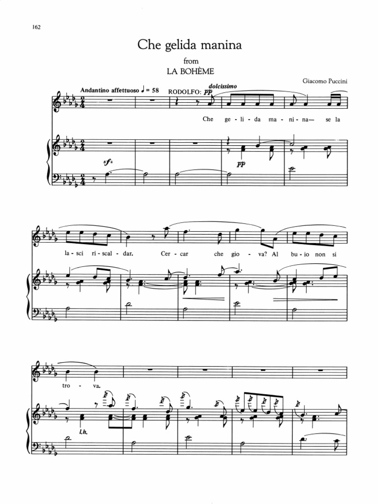 Che Gelida Manina (La Bohème) PDF