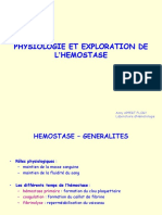 1.3.01.1Ecrit Cours Physiologie et exploration biologique l'hemostase primaire et coagulation++